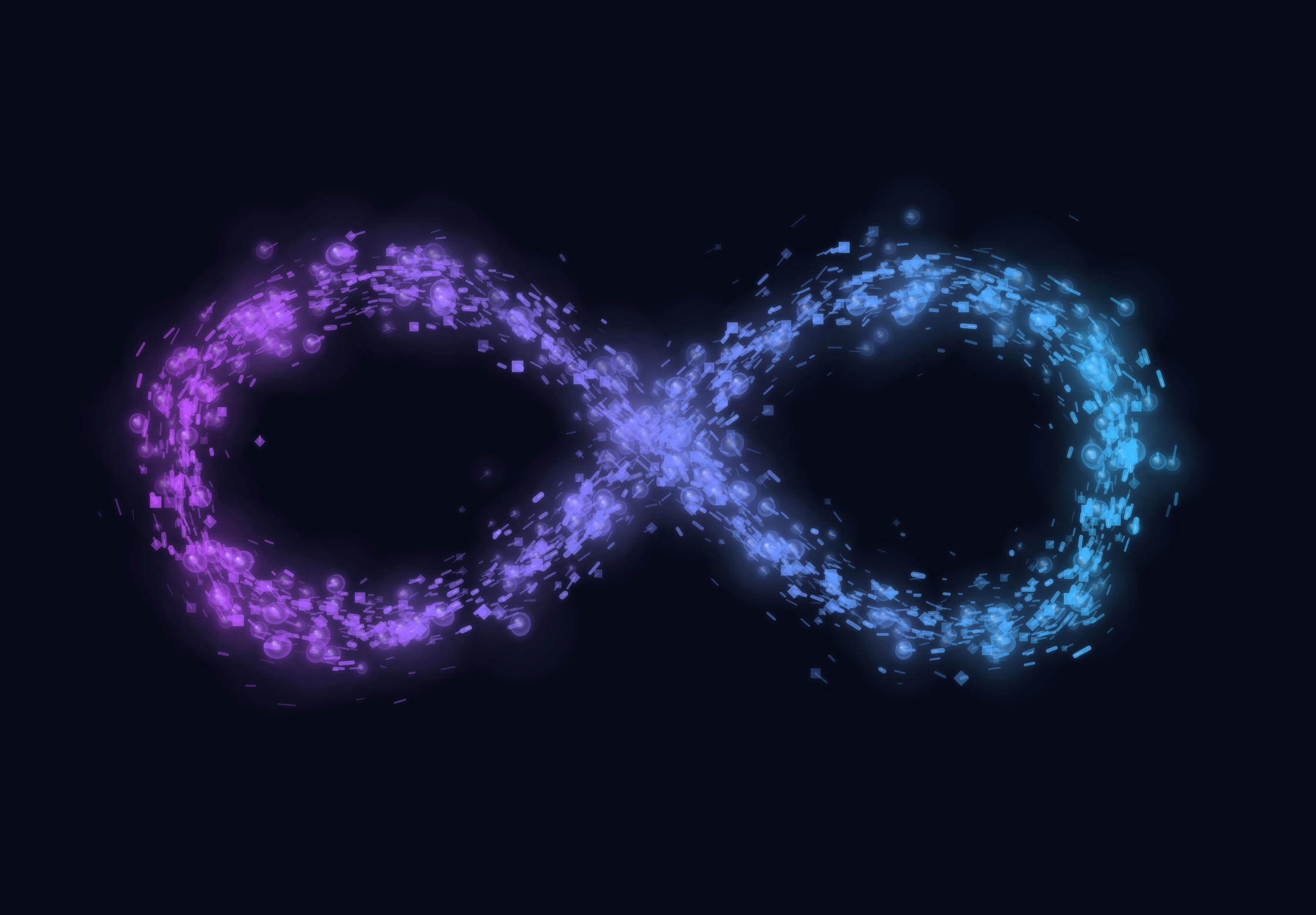 The complete loopworks purple-to-blue particle infinity loop